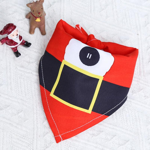 Small, medium and large dog dog cat triangle saliva towel Christmas decorative scarf